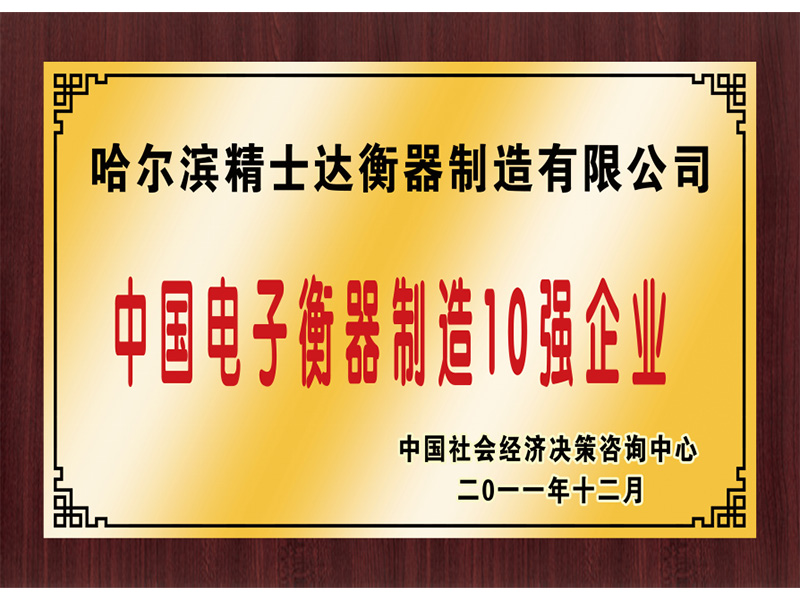 中國電子衡器制造10強(qiáng)企業(yè)